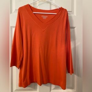 Chico’s V-neck Pima cotton 3/4 length sleeve tee
